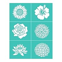 Amazon.co.jp: 花と植物のシルクスクリーンステンシル、再利用